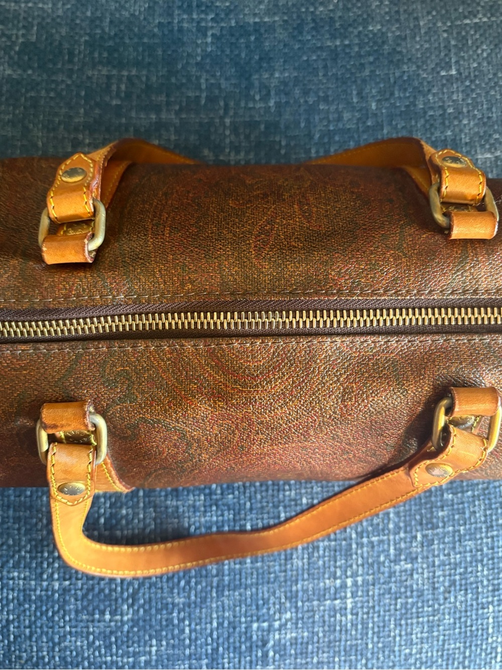ETRO Milano Paisley Papillon Barrel Bag | Vintage Made in Italy - Picture 9 of 14